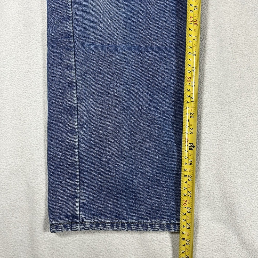 Carhartt Relaxed Fit Flannel Lined Denim Jeans Mens 36x30 Blue Work B172 DST - Picture 7 of 7